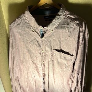 Nautica Mens LS Solid Button Down Shirt Color Washed Purple Size 3XL